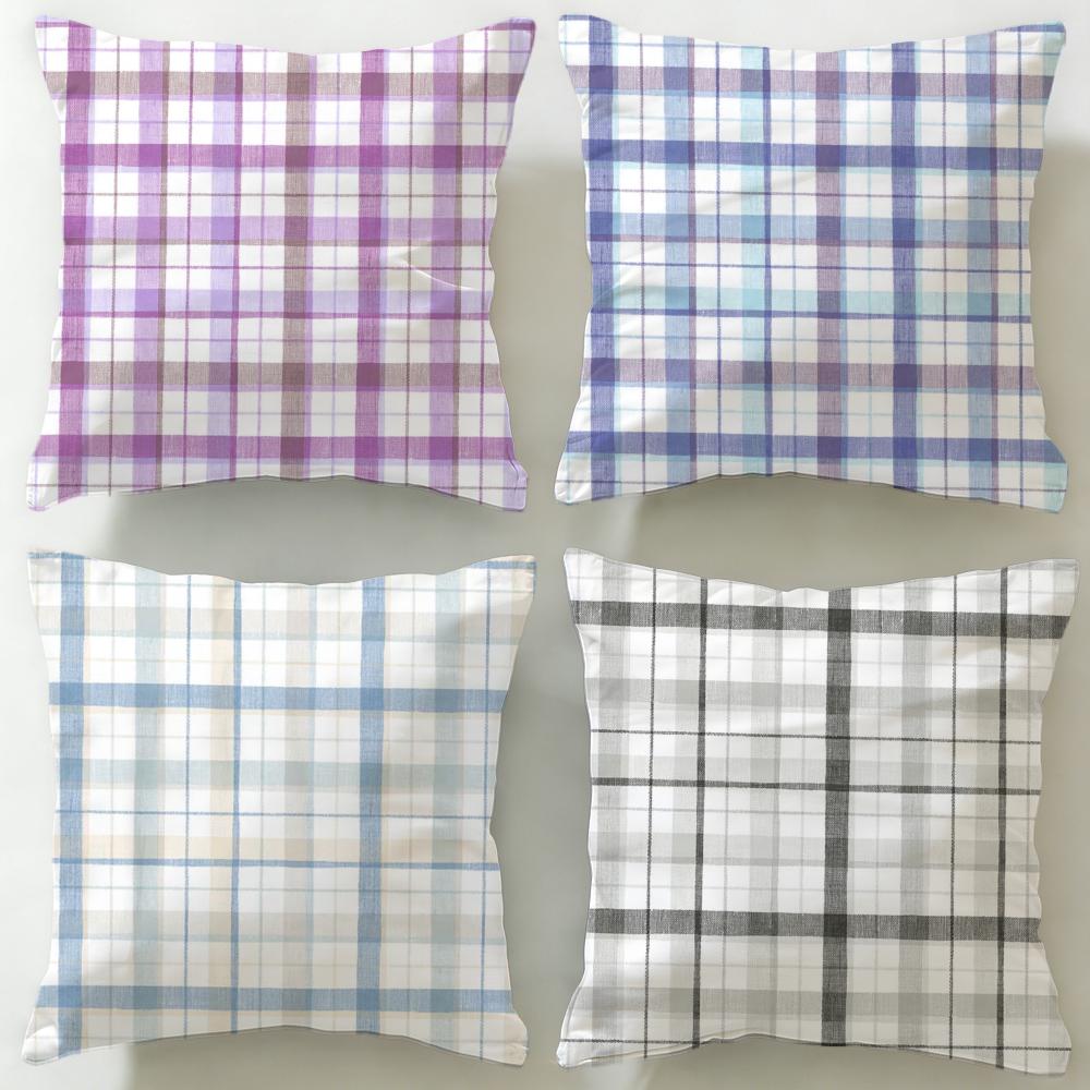 Solid Color Patchwork Floral Cushion Cover Soft EasyWash Pillow Case Versatile for Couch Bed Travel and Office