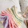New Soft and Fluffy Fluffy Socks Autumn Winter Thicken and Thickened Macaron Color Mid Calf Sock for Cold Protection Solid Color