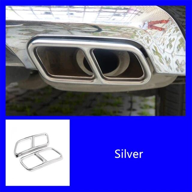 Stainless Steel Automobiles Tail Throat Frame Decoration Stickers For Mercedes Benz GLK X204 CLS 12-17 Exhaust Pipe Accessories