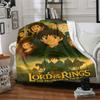 1pc Studio Ghibli Lord of the Rings Flannel Blanket Soft Warm Throw for Home, Office, Travel, All Season Cozy Bedding Gift, Office