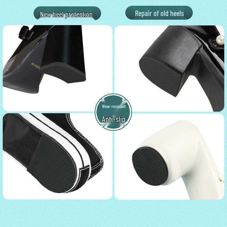 Thick Anti-Slip Wear-Resistant Heel Stickers with Sound-Absorbing & Anti-Noise Technology for Chunky Heels