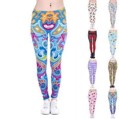 Womens Pink Lollipop Prints Stretch Yoga Leggings Fitness Running Gym Sports Active Pants