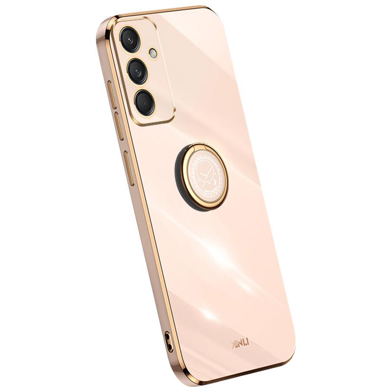 

For Samsung Galaxy M55 5G/C55 5G/F55 5G Case Ring Kickstand TPU Phone Cover Pink