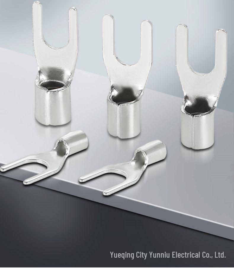 Cold-pressed U-shaped Copper Terminal Connector SNB Fork-type Wire Terminal Lug with Free Invoice