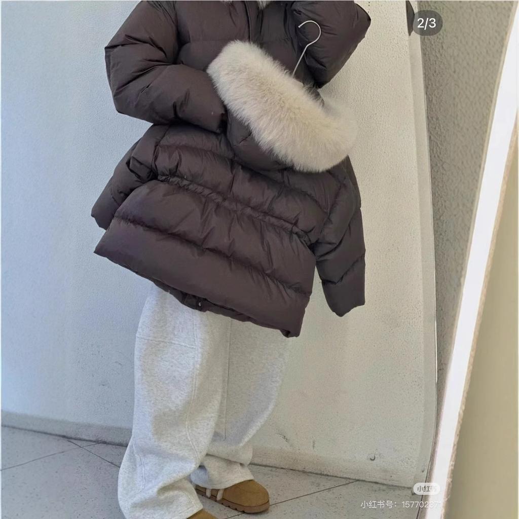 Comfortable  Winter Clothing Girls Thickened Warm Hooded Large Hairy Collar Casual Cotton Jacket Children's Waist Cotton Coat