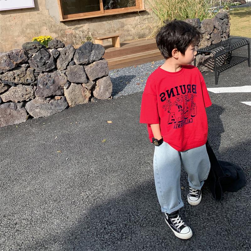 

Футболка с красивой баской для мальчиков с короткими рукавами 170 красный