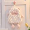 Cute Monster Cartoon Double Layer Thickened Coral Velvet Embroidery Children's Bathroom Hand Towel Washcloth