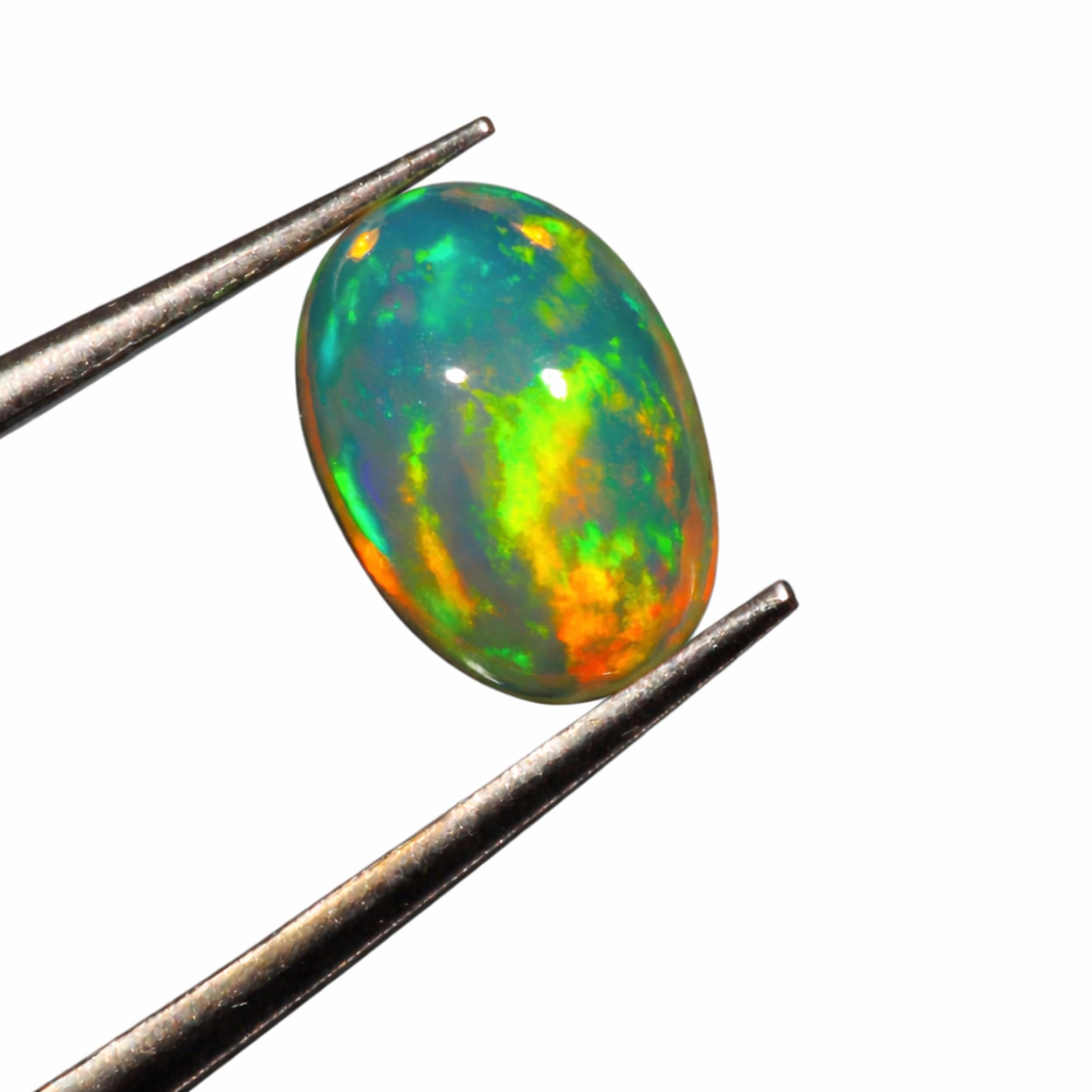 Ethiopian Opal Cabochons, Welo Opal Mixed Shape Lot, AAA Grade Natural Opal Stones, Loose Opal Cabochons for Jewelry Making 100 Carats белый