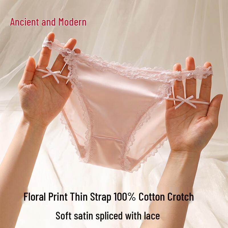 

GUJIN Women s Sexy Satin Thong Underwear 3-Pack One Size (100-120 jin)
