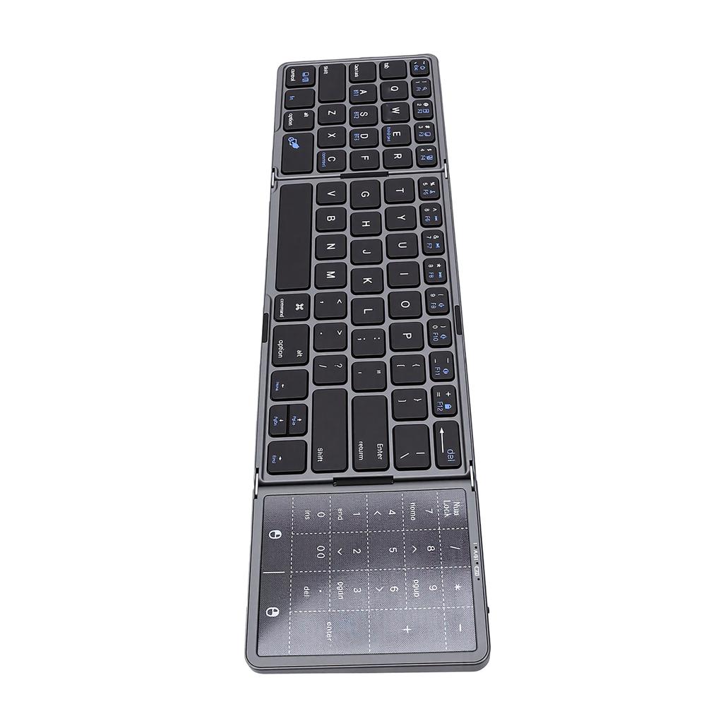 Portable Foldable Keyboard with Touchpad Rechargeable Bluetooth Travel Keyboard for Smartphones Tablets Laptops