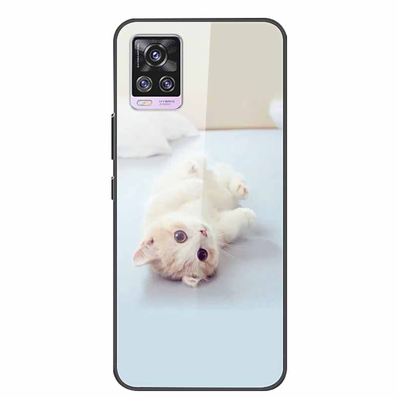 For Vivo V20 Pro Phone Case V 20 Pro Soft Bumper Tempered Glass Hard Back Covers Cases For Vivo V20 Pro Case 6.44" Coque Fundas