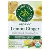 Traditional Medicinals Lemon Ginger Caffeine-Free Herbal Tea, 16 Wrapped Tea Bags