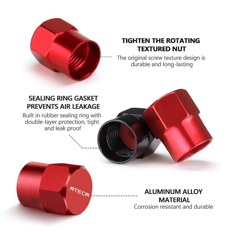 vhzh5 4pcs Car Wheel Tire Valve Caps Stem Case With Logo Auto Styling For Seat FR Cupra Leon Ibiza Exeo Alhambra Altea Tarraco Exeo