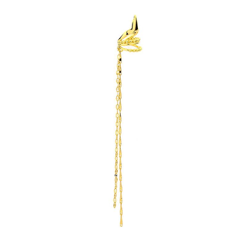 Elegant Tassel Ear Cuffs for Non-Pierced Ears - Luxe, Face-Slimming, Trendy Elf-Inspired Chain Design.