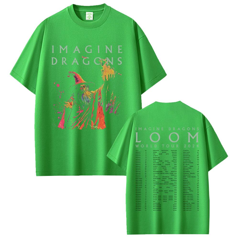 

Rock Band Imagine Dragons Loom World Tour 2025 T Shirt Men Women Hip Hop Oversized Tshirts Male Casual Cotton Vintage Tshirt 4XL
