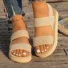 Fashion 2025 Elastic Band Wedge Sandals for Women Summer Lightweight Non Slip Beach Shoes Woman Casual Comfort Platform Sandalias Mujer