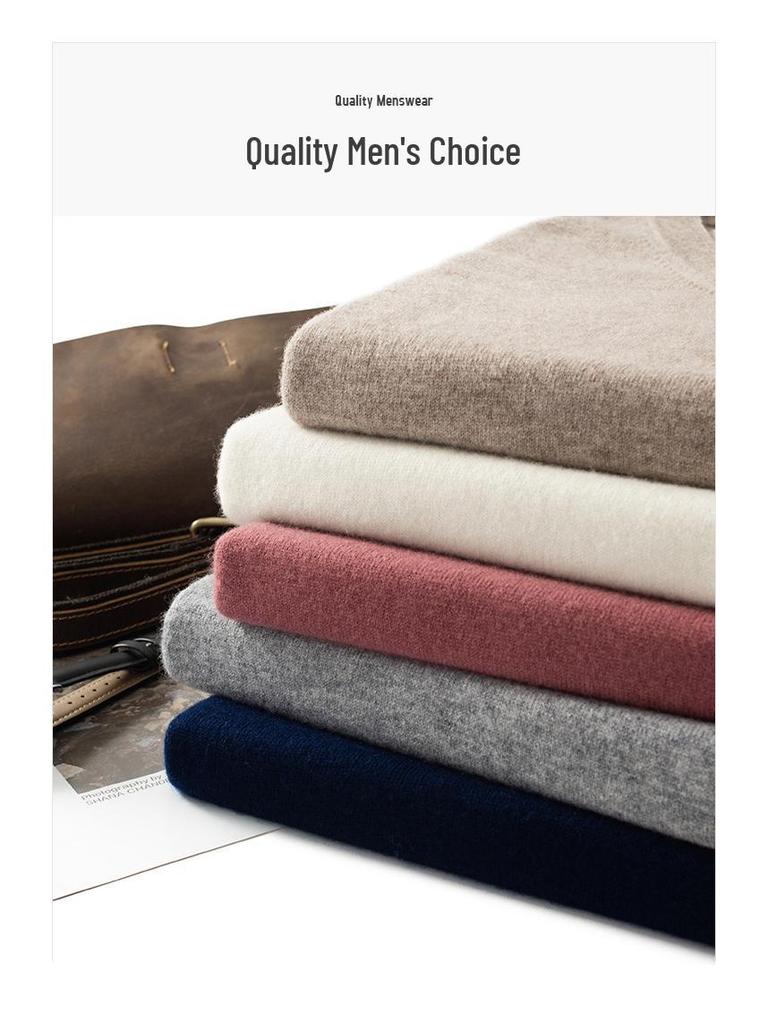 Men's Loose Fit Wool Crew Neck Sweater Vest - Sleeveless Pullover for Spring & Autumn