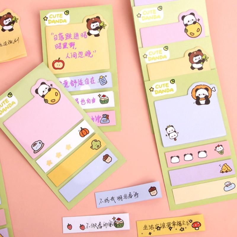 24Pcs Kawaii Panda Sticky Notes Creative Post Memo Pads Office School Stationery Adhesive Stickers Cute Note Pad Message