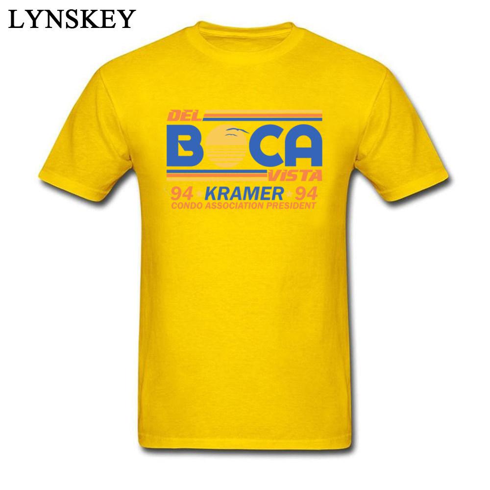 New Fun Seinfeld Del Boca Vista Kramer T Shirt Letter Printed Tee Shirts For Man Cotton Black Casual Shortsleeve Clothing