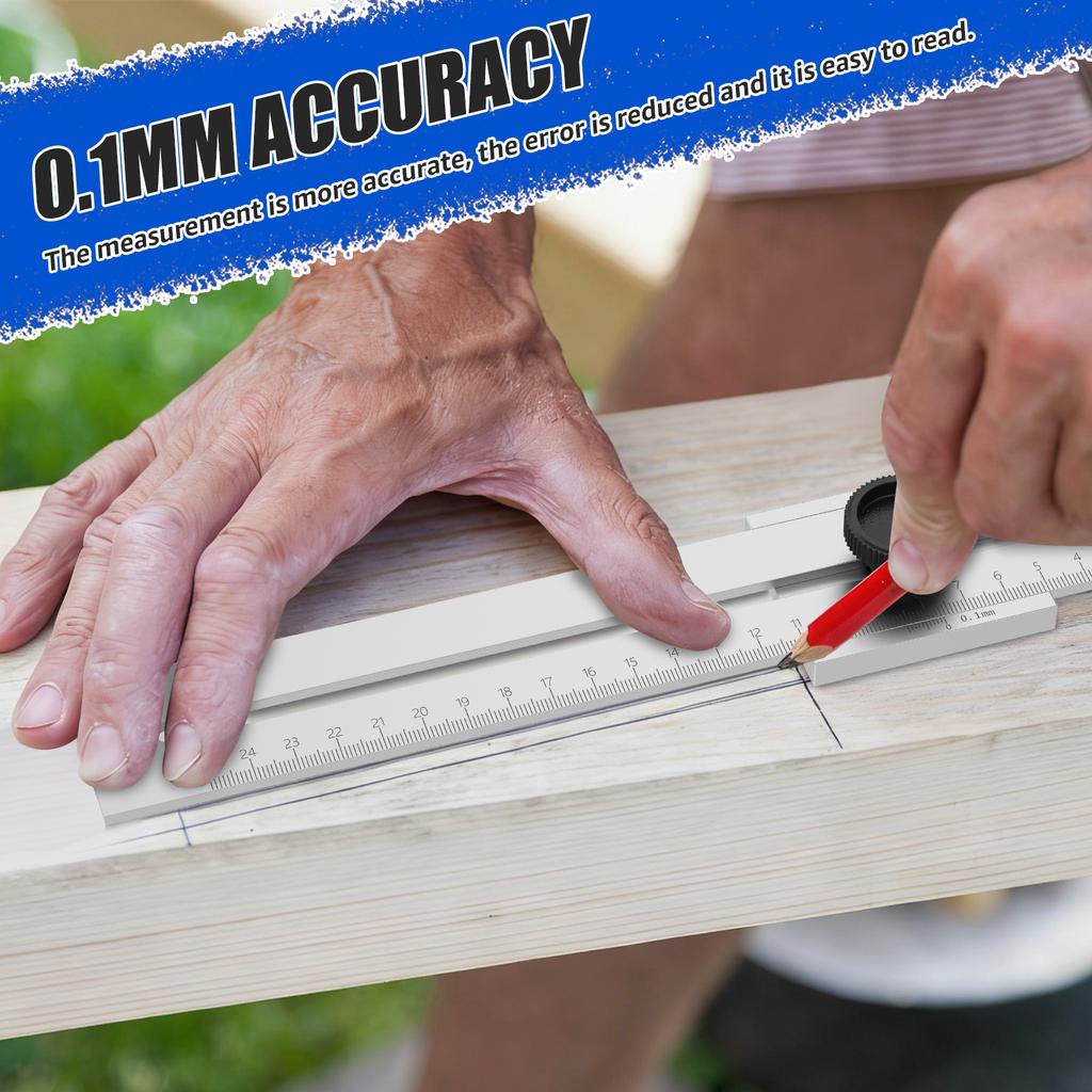Woodworking Measuring Ruler Stainless Steel Drawing Aid Carpentry Tool Woodworking Ruler For Carpenters Craftsmen Homeowners