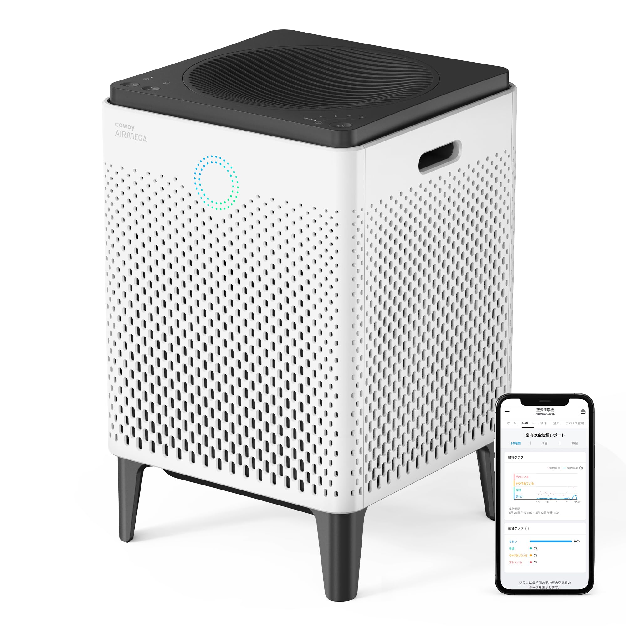 

Воздухоочиститель COWAY AIRMEGA 300S Alexa всасывание 38 татами режим дезодорации вирусов домашних животных COWAY Airmega Белый [совместим с Amazon] 2-сторонний 0,01 м