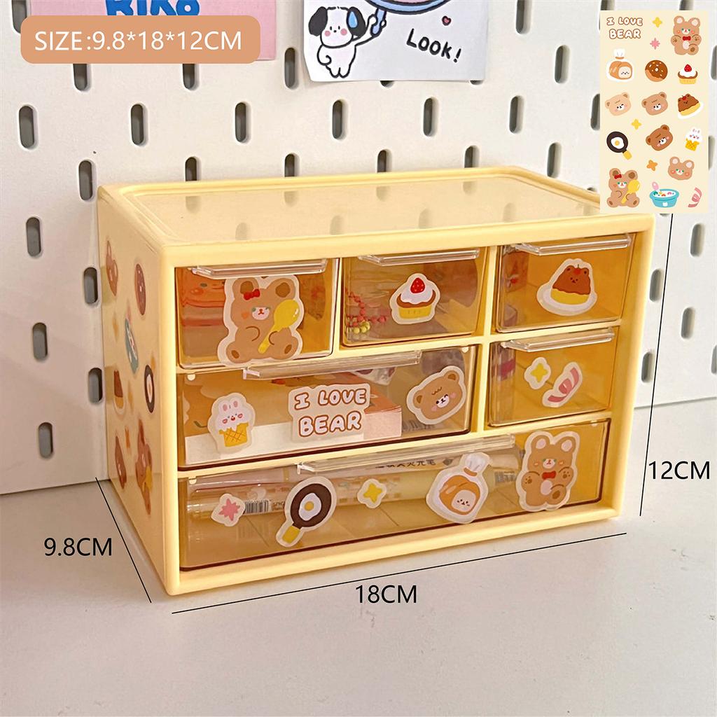 Six Grid Storage Box Large Capacity Storage Box Cosmetic Stationery Drawer Storage Box