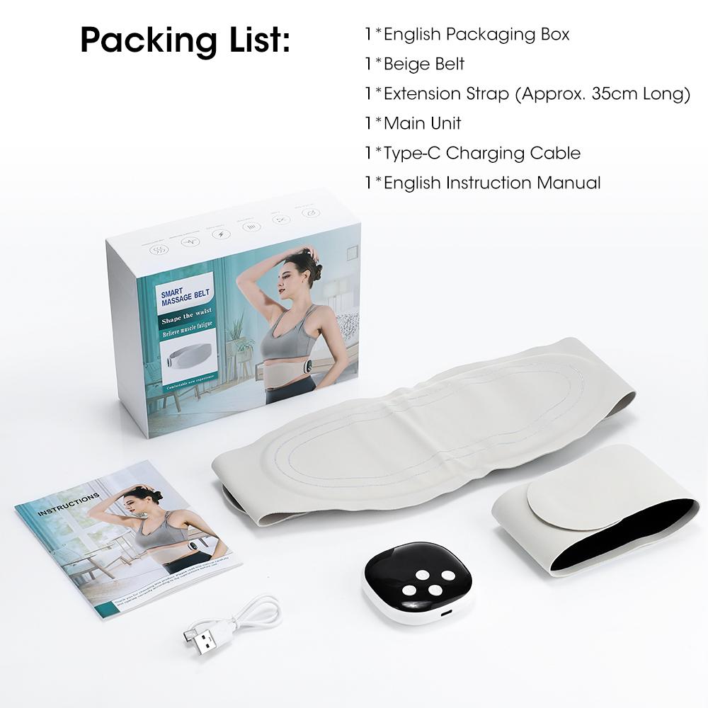 Electric Heating Waist Massager Wireless 8 Modes Vibration Massage Menstrual Abdominal Belt Abdominal Toning Belt Fat Burner
