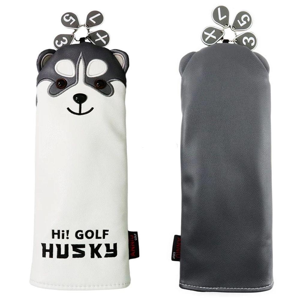 Club Head Protector PU Leather Husky Design Golf Club Headcover Wood Head Covers Golf Putter Cover
