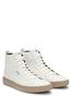 HUGO Grained Faux Leather Size White High-Top Sneakers, Men's 42,