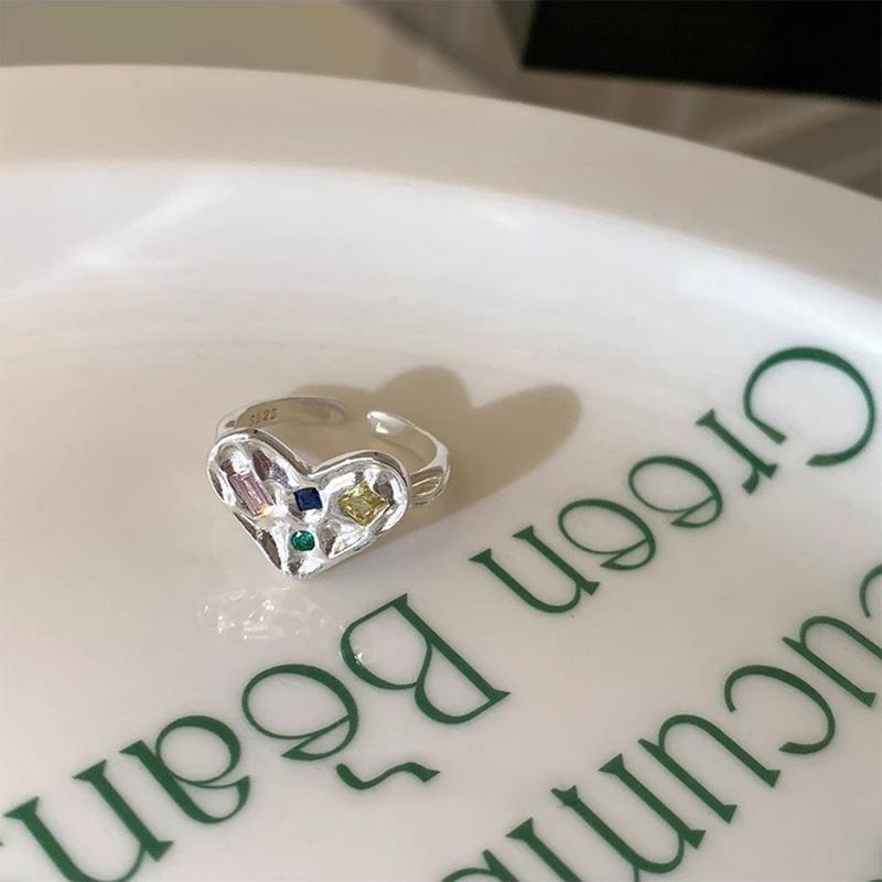 Stylish Adjustable Heart Shaped Ring For Women Featuring Unique Design And Fashionable Elements