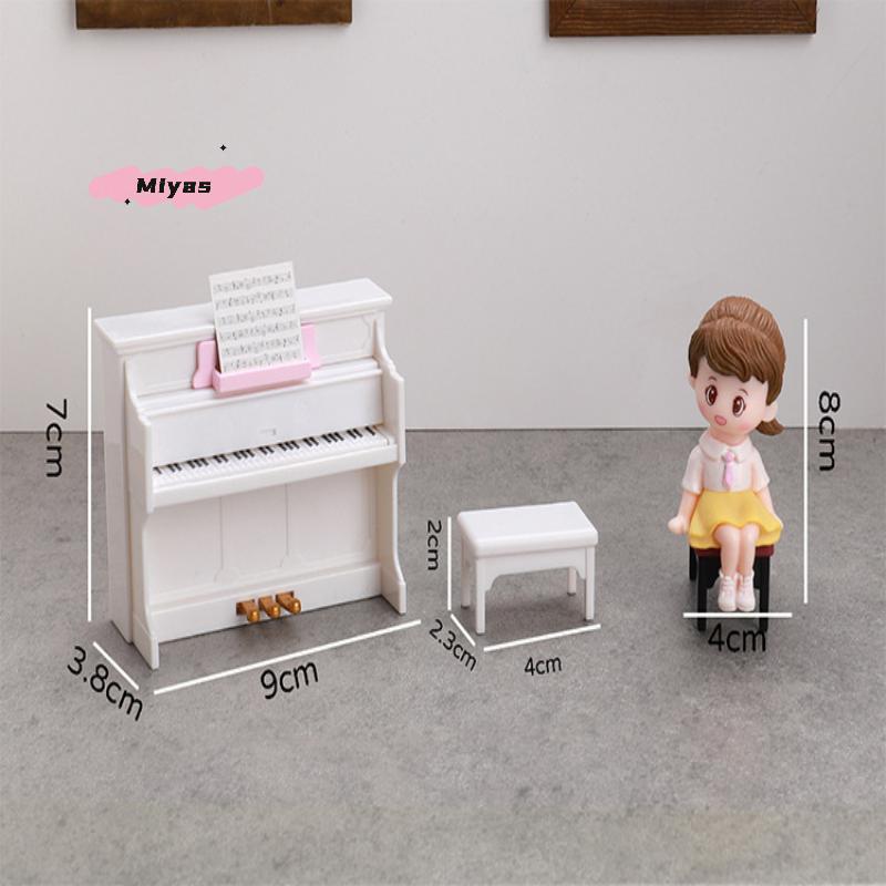 1 Set Dollhouse Cute Simulated Piano Furniture Model Toy Miniature Musical Instruments Doll House Playhouse Scene Accessories