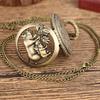 Vintage Chinese Zodiac Quartz Pocket Watch Necklace Pendant Gift Collectible Gifts for Men Women