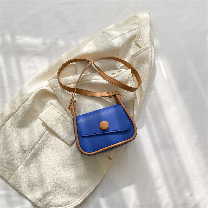 2025 Spring New Contrasting Color Mini Oblique Span Shoulder Small Bag Fashionable Foreign Style Cute Mouth Red Envelope