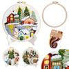 Cross Stitch Needlepoint Kit with Needle Thread Instructions Christmas Series Craft Needlework Multi-Purpose for Adults Beginner
