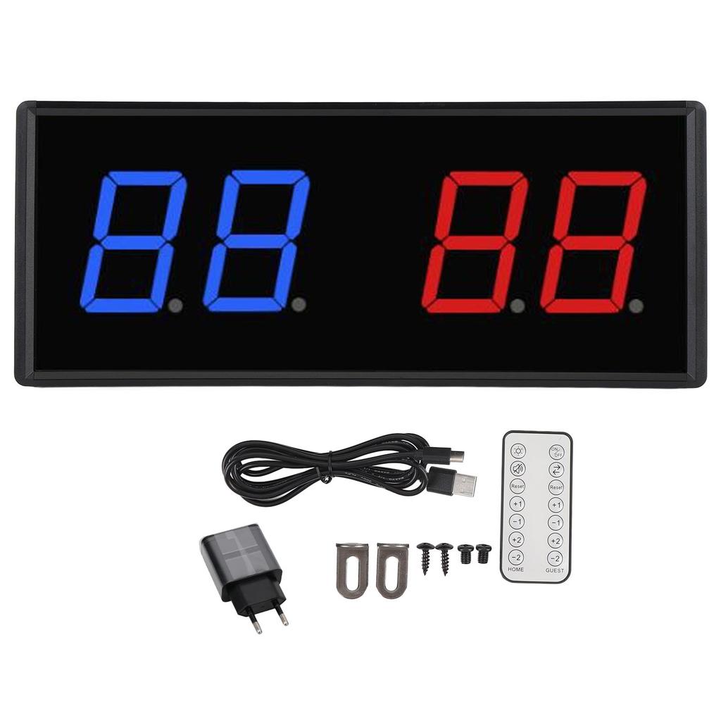LED Electronic Scoreboard 30ft Remote Control 5 Levels Brightness USB Digital Score Keeper for Basketball Volleyball EU
