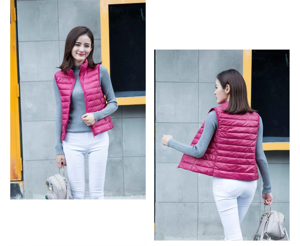 2025 Women's Lightweight Sleeveless Vest - Warm Short Down Jacket for Autumn/Winter.