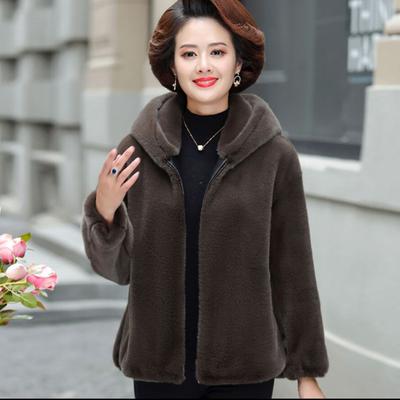Winterpelzmantel neuer ausländischer Stil Damenbekleidung für mittelalte und ältere Frauen Herbst- und Winterkurzweit zu Imitatminkmantel