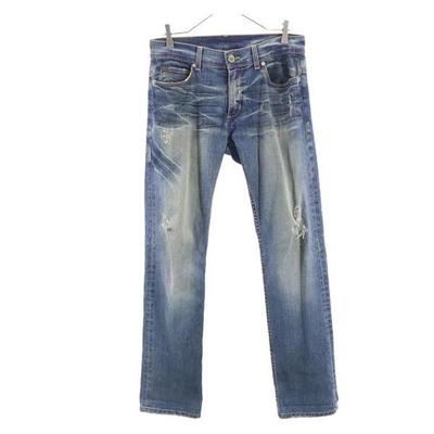 Made In USA Straight Denim Pants W28 Damage Processing Men's Used