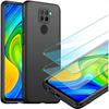 Case - Xiaomi - Redmi Note 9 - Black - Very Thin - Tempered Glass Included