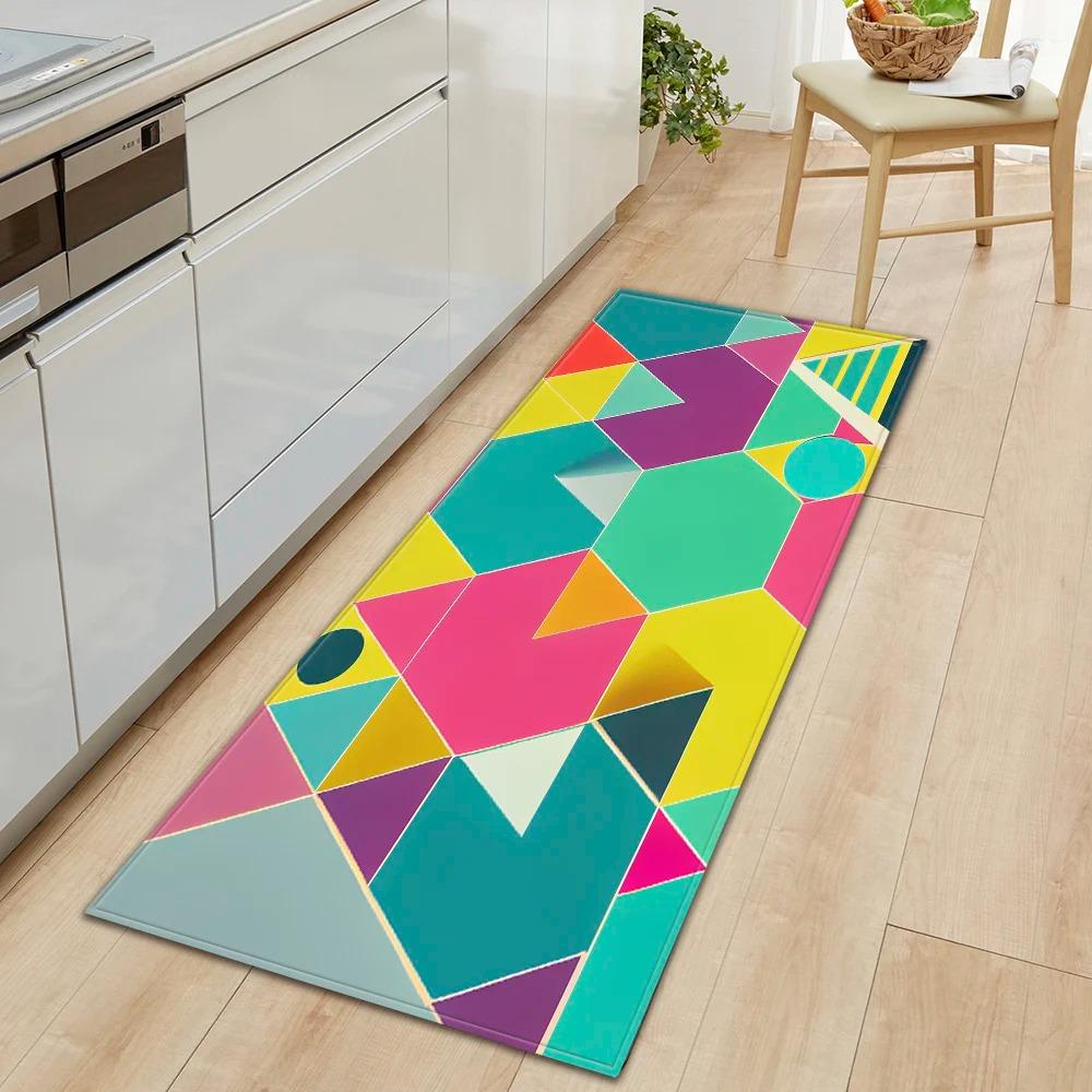 Creative Colorful Geometric Pattern Home Kitchen Floor Mat Door Front Decoration Floor Mat