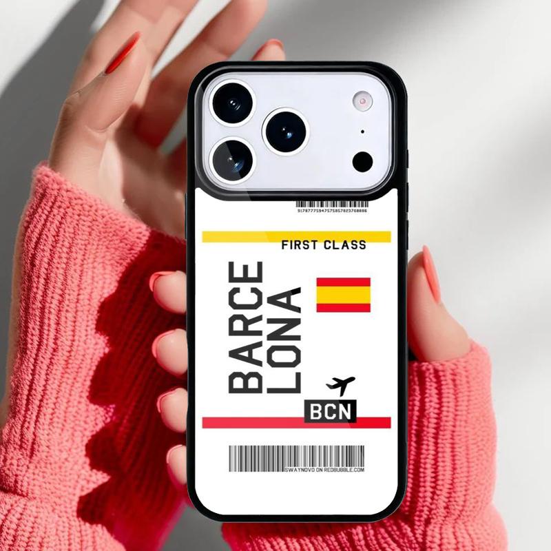 BOARDING PASS Phone Case for iPhone 17 16 15 14 13 Pro Max Back Cover for 12 11 Pro Coque
