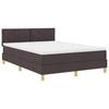 Box Spring Bed with Cushions Dark Brown 140 X 190 Cm Fabric