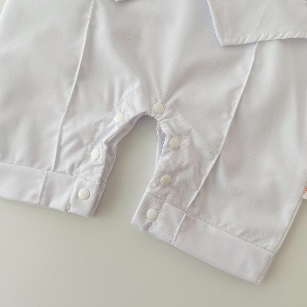 Tuta da Gentiluomo Estiva per Bambino: Finto Due Pezzi a Maniche Corte con Cravatta per Eventi Formali