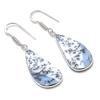 Natural Dendrite Opal Gemstone 925 Sterling Silver Jewelry Earring 1.85" AEE-11145