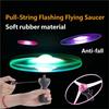 5PCS Kid Sports Pull Line Saucer Toys Children Outdoor Fun Rotating Flying Toy LED Light Processing Flash Flying Toy Home Decor