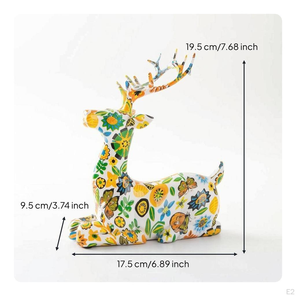 Deer Figurine Tabletop Sculpture Resin Animal Statue for Entryway, Cellar Rack Cabinet, Study