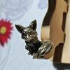Creative Brass Small Retro Fox Shape Ornament, Micro Landscape Tea Pet Indoor Desktop Decorations, Metal Crafts Accessories, 1Pc