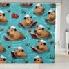 Funny Capybara Shower Curtain Waterproof Polyester Fabric Lovely Nature Wildlife Bath Curtain Japanese Style Bathroom Decor