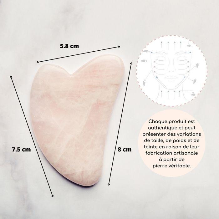 Accessoire de beauté - SUN &amp; SIA - Gua Sha - Quartz Rose - Anti-âge - Effet Bonne Mine