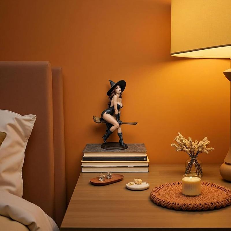 Halloween Hexenstatue Desktop-Ornamente Gothic Gruselige Hexenfigur Halloween-Dekor Zuhause Feiertag Hocus Party Dekoration Geschenke